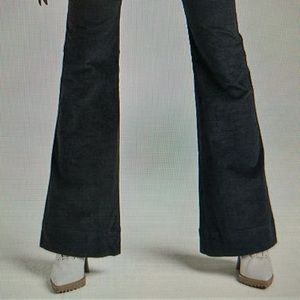 High waisted black corduroy flared Pants